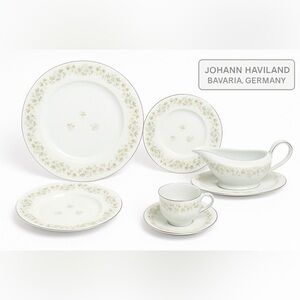 21-Piece Vintage Johann Haviland Dinnerware Set Bavaria Germany Forever Spring